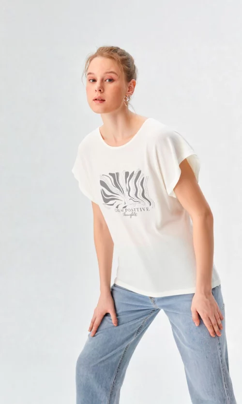 Camiseta mujer manga 3/4 estampada