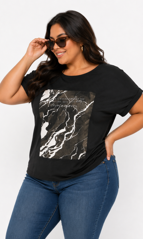 Camiseta mujer manga 3/4 estampada