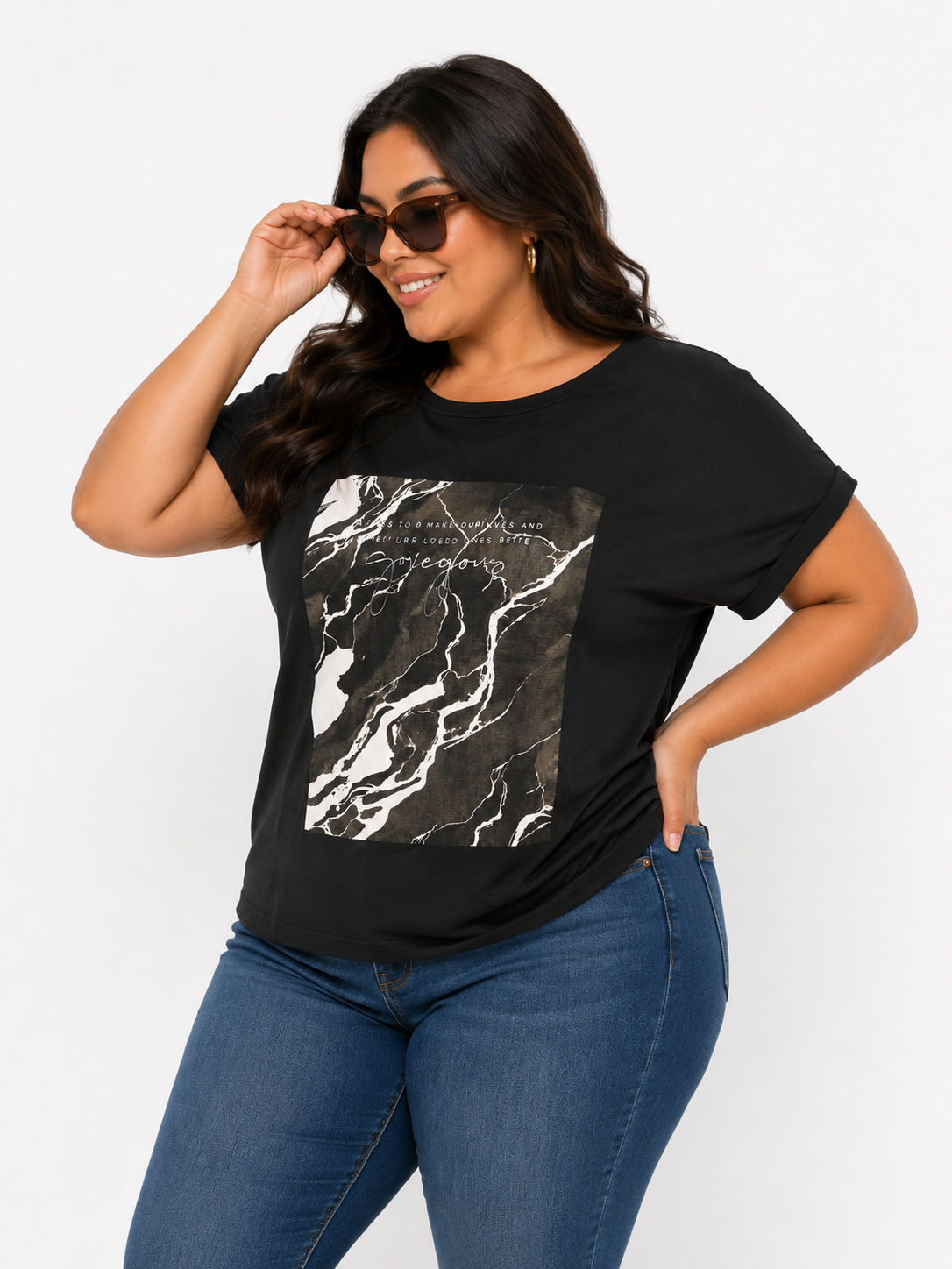 Camiseta mujer manga 3/4 estampada