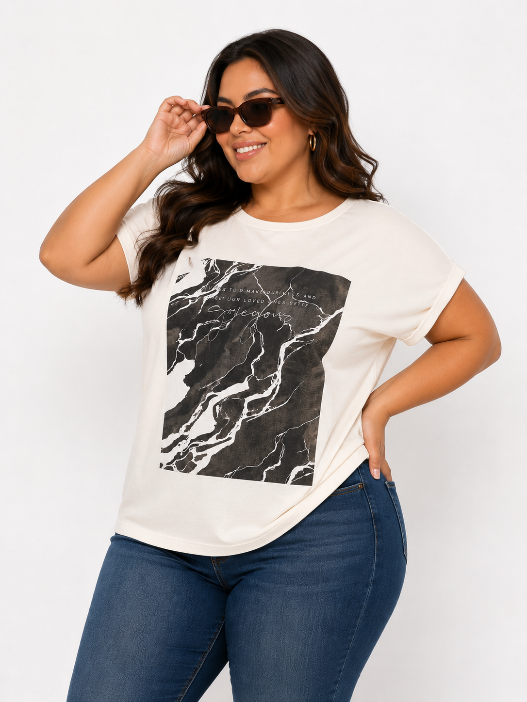 Camiseta mujer manga 3/4 estampada - Imagen 4