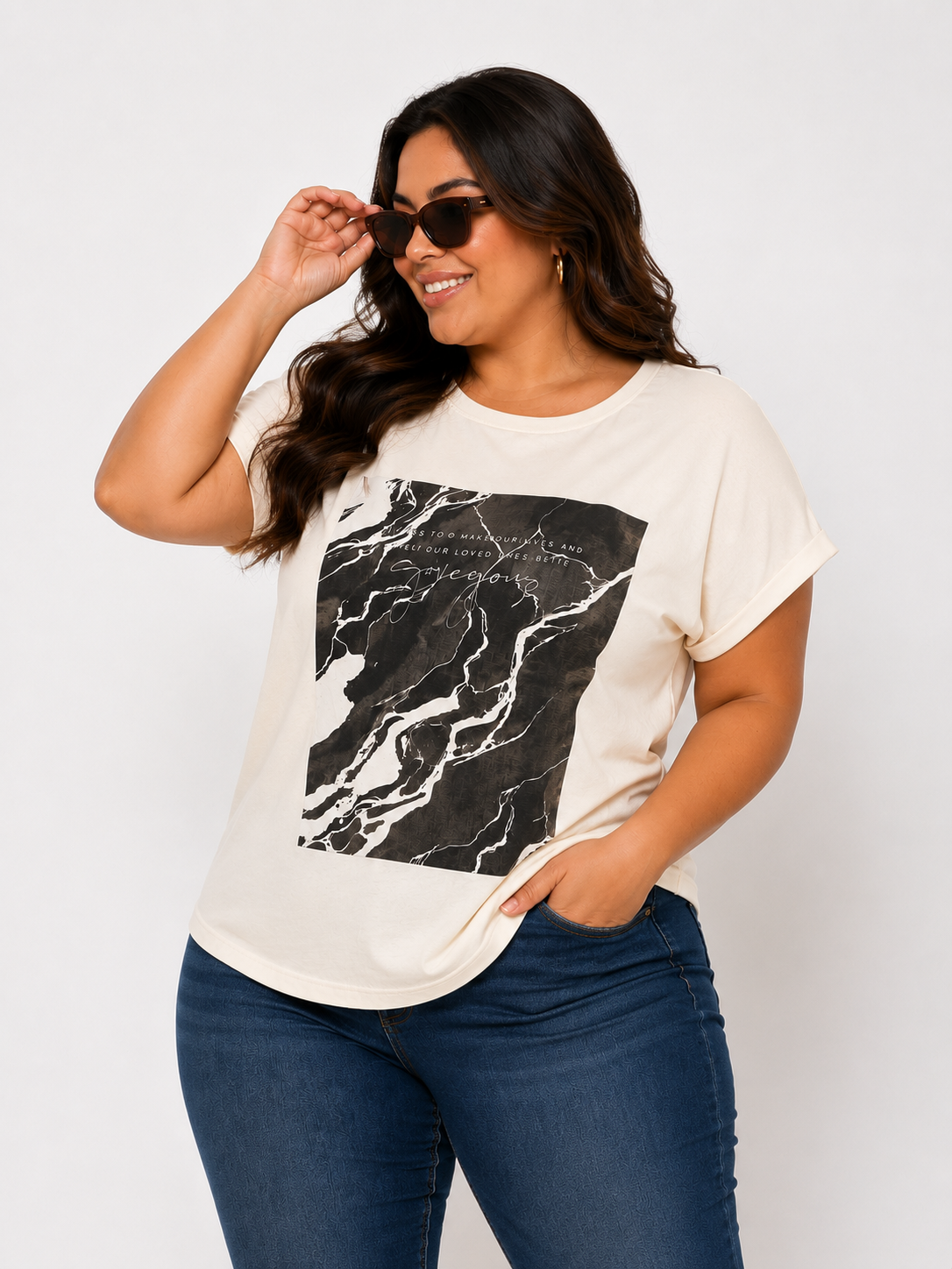 Camiseta mujer manga 3/4 estampada - Imagen 5