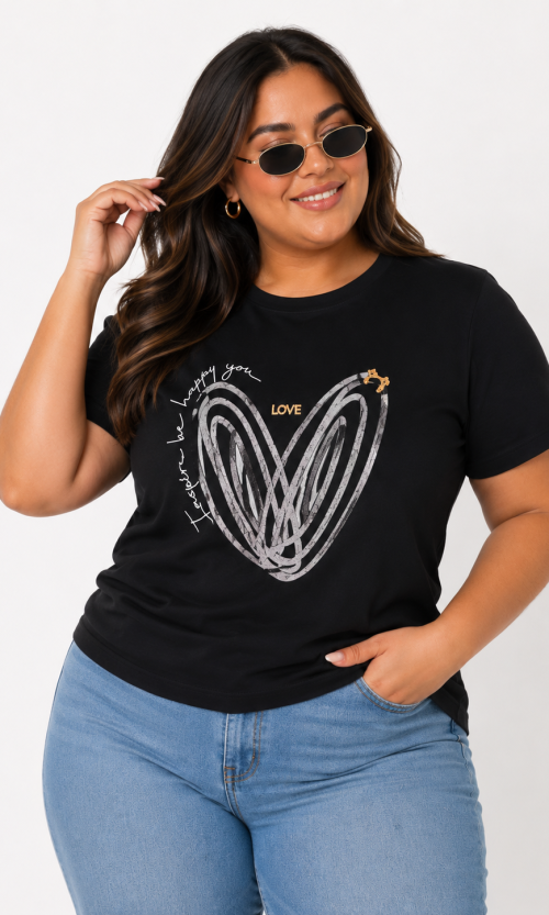 Camiseta mujer manga corta estampada