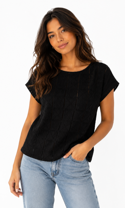 Camiseta mujer manga corta unicolor