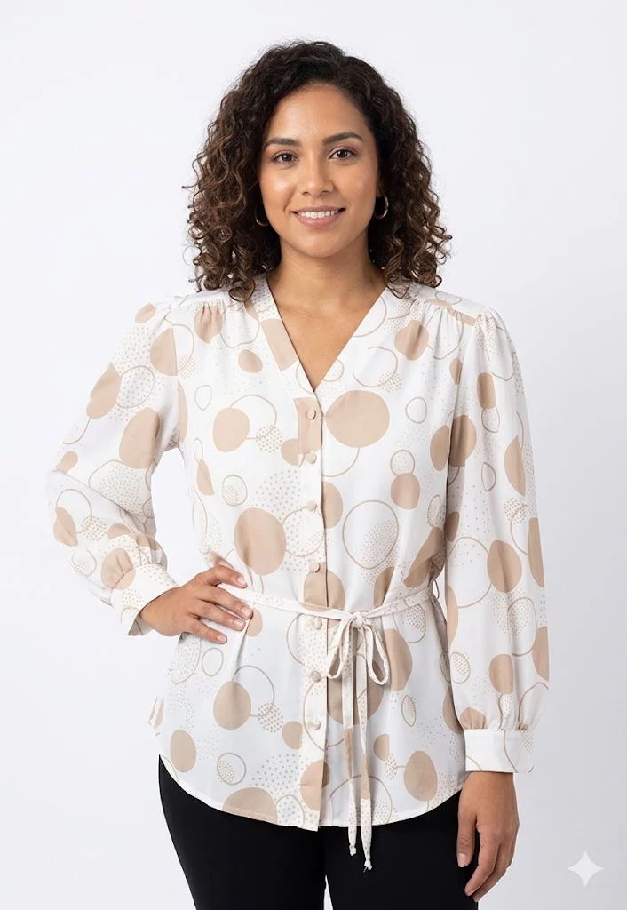 Blusa mujer manga 3/4 pepas