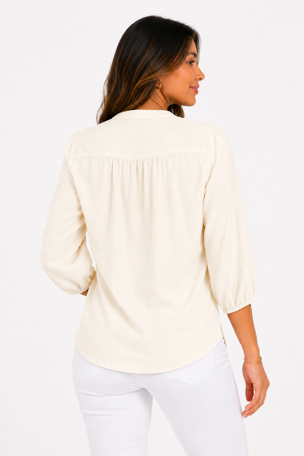 Blusa mujer manga 3/4 unicolor - Imagen 8