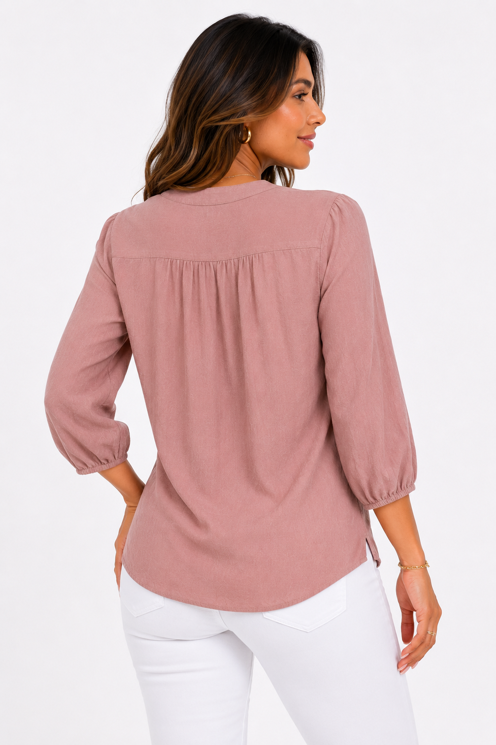 Blusa mujer manga 3/4 unicolor - Imagen 5