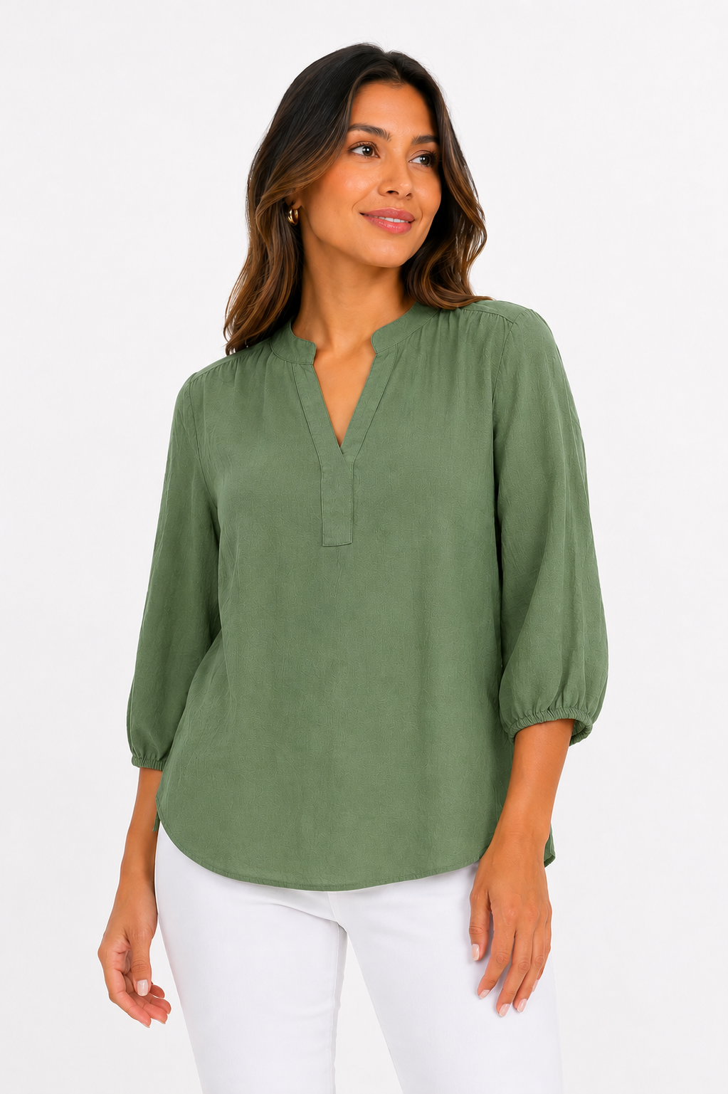 Blusa mujer manga 3/4 unicolor