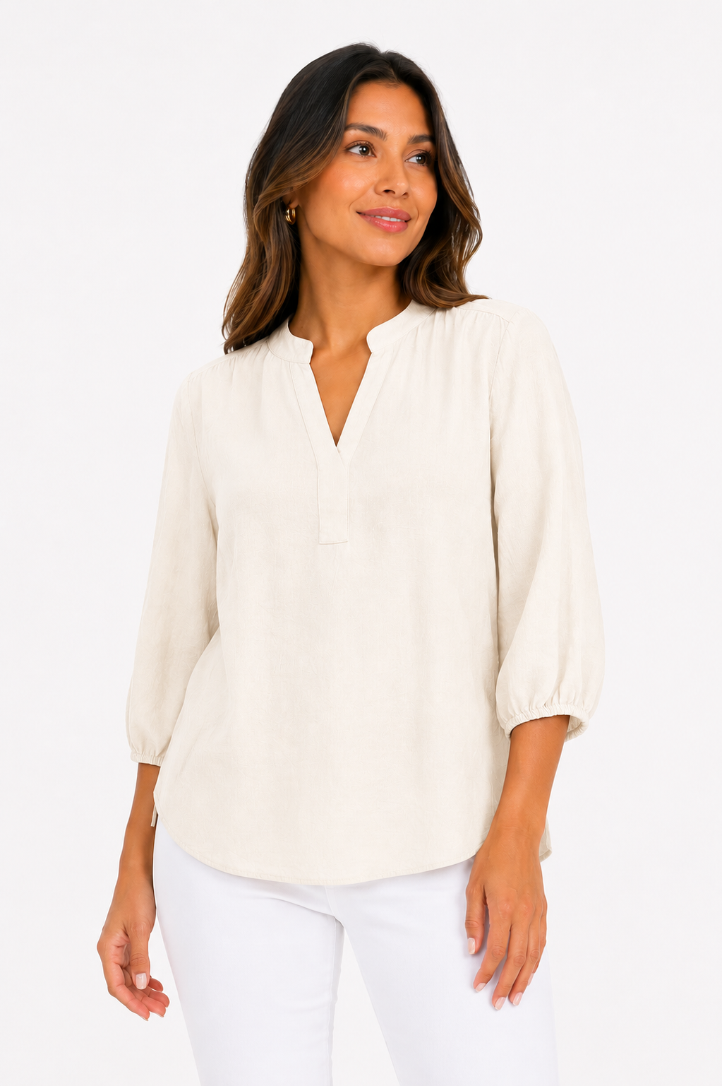 Blusa mujer manga 3/4 unicolor - Imagen 6