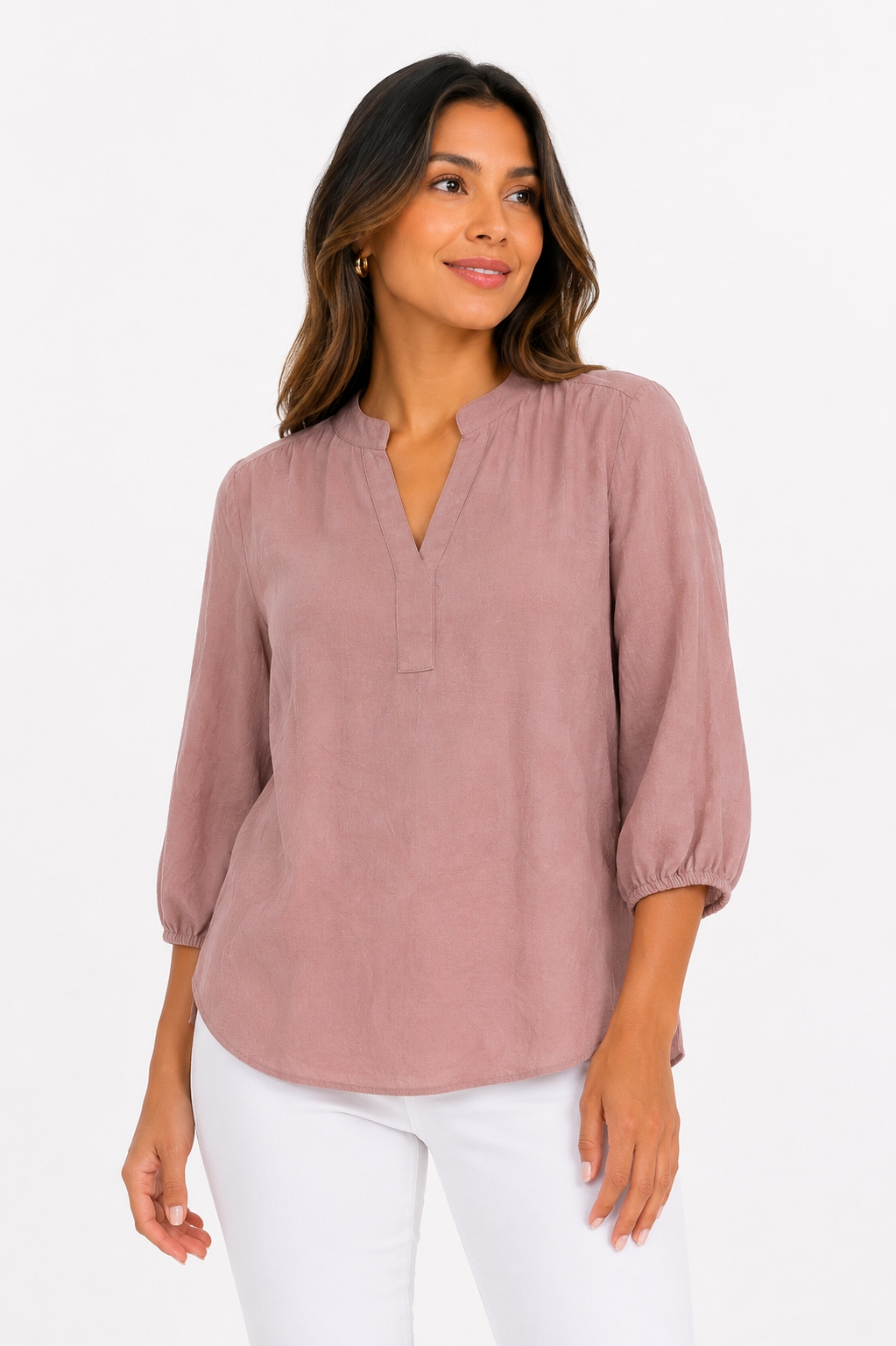 Blusa mujer manga 3/4 unicolor - Imagen 4