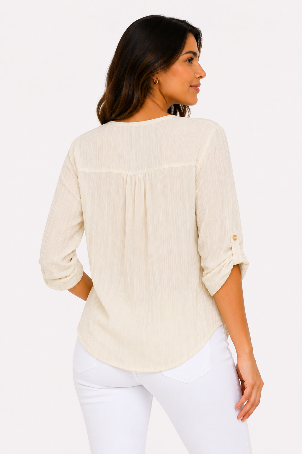 Blusa mujer manga 3/4 unicolor - Imagen 4