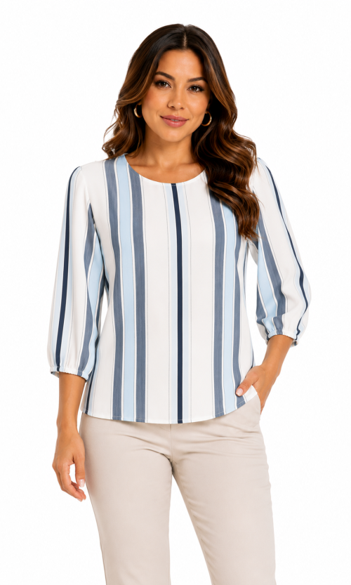 Blusa mujer manga 3/4 rayas