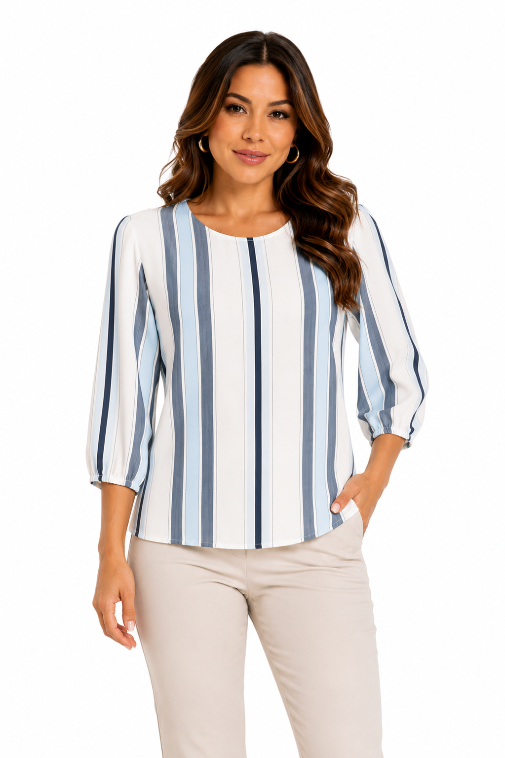 Blusa mujer manga 3/4 rayas
