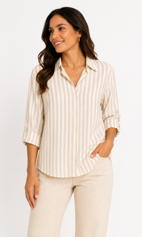 Blusa mujer manga 3/4 rayas