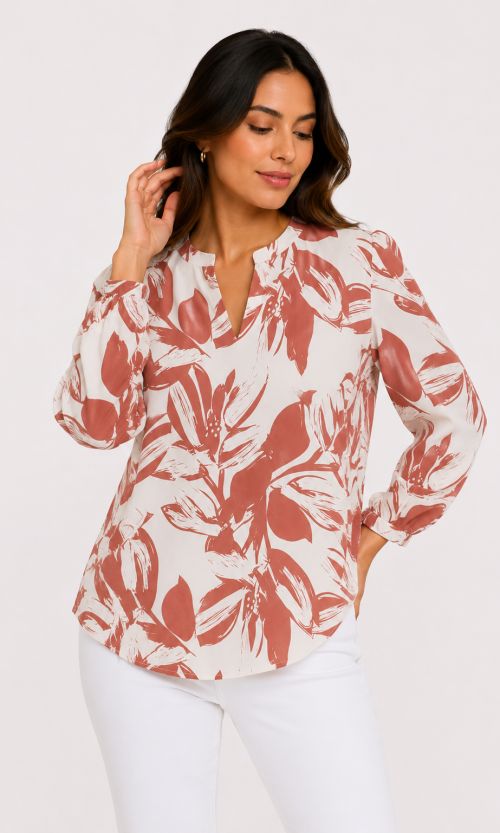 Blusa mujer manga 3/4 estampada