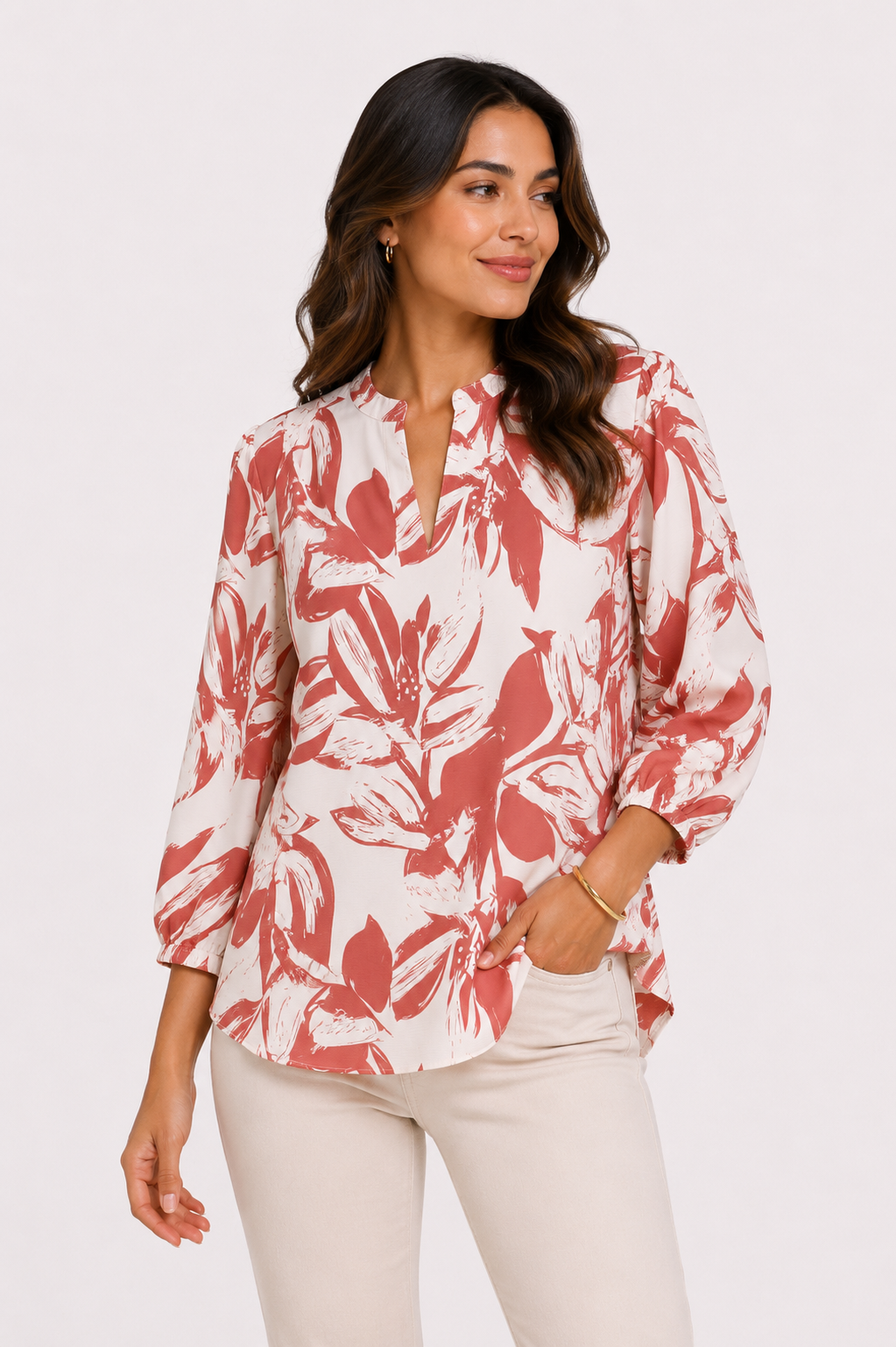 Blusa mujer manga 3/4 estampada - Imagen 3
