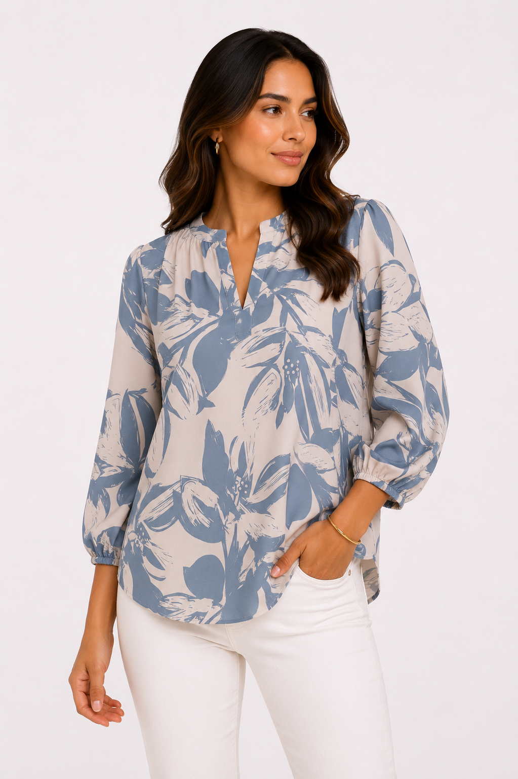Blusa mujer manga 3/4 estampada - Imagen 5