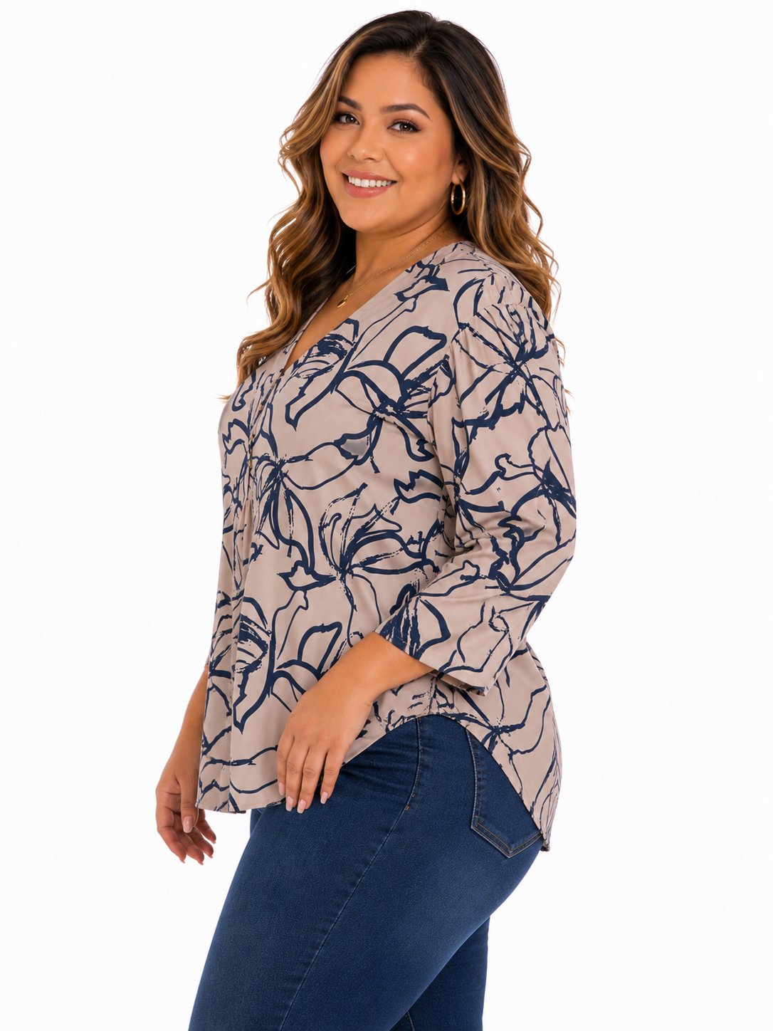 Blusa mujer manga 3/4 estampada - Imagen 6