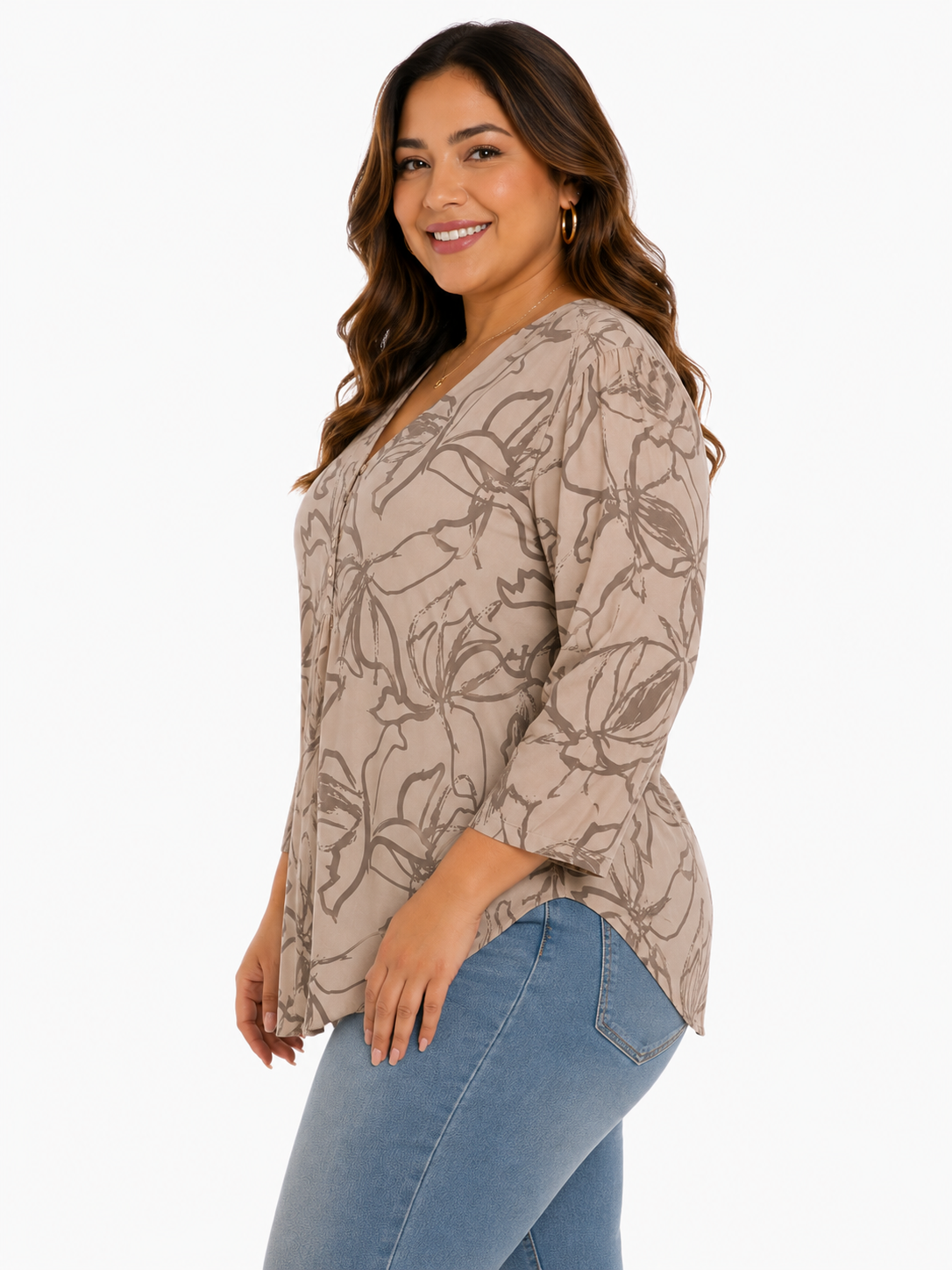 Blusa mujer manga 3/4 estampada