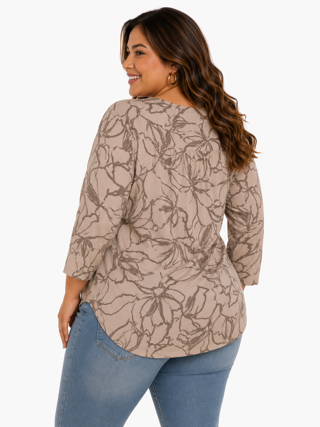 Blusa mujer manga 3/4 estampada - Imagen 3