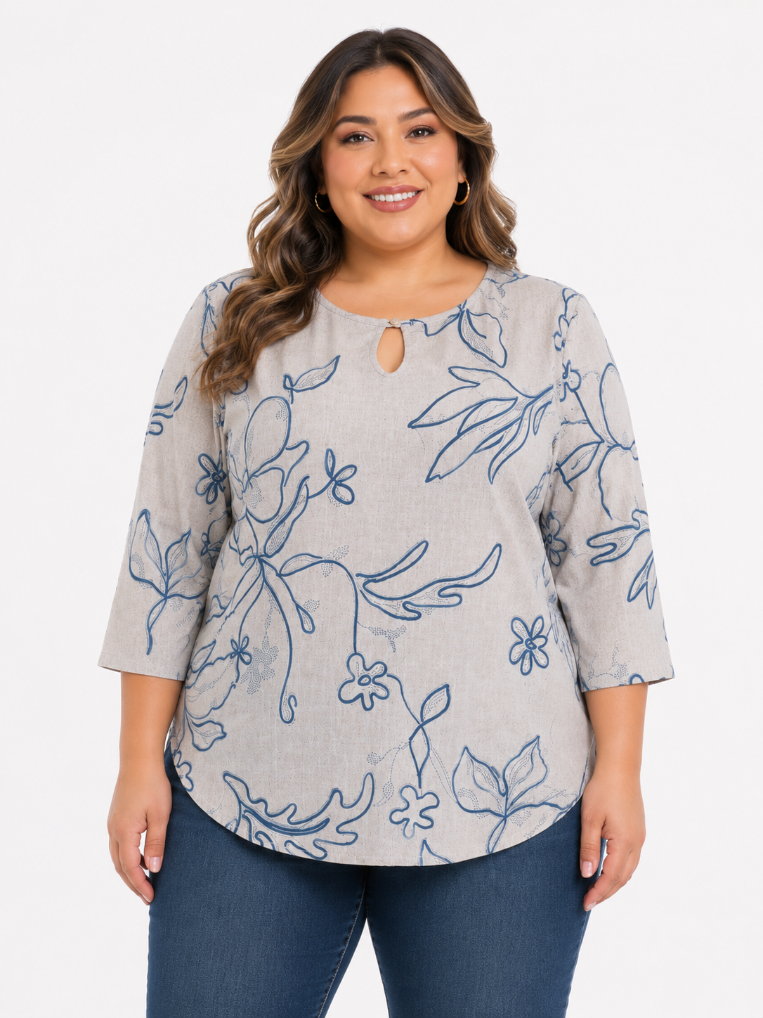 Blusa mujer manga 3/4 estampada - Imagen 5