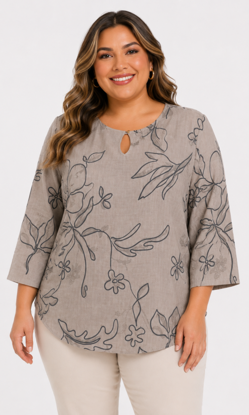 Blusa mujer manga 3/4 estampada