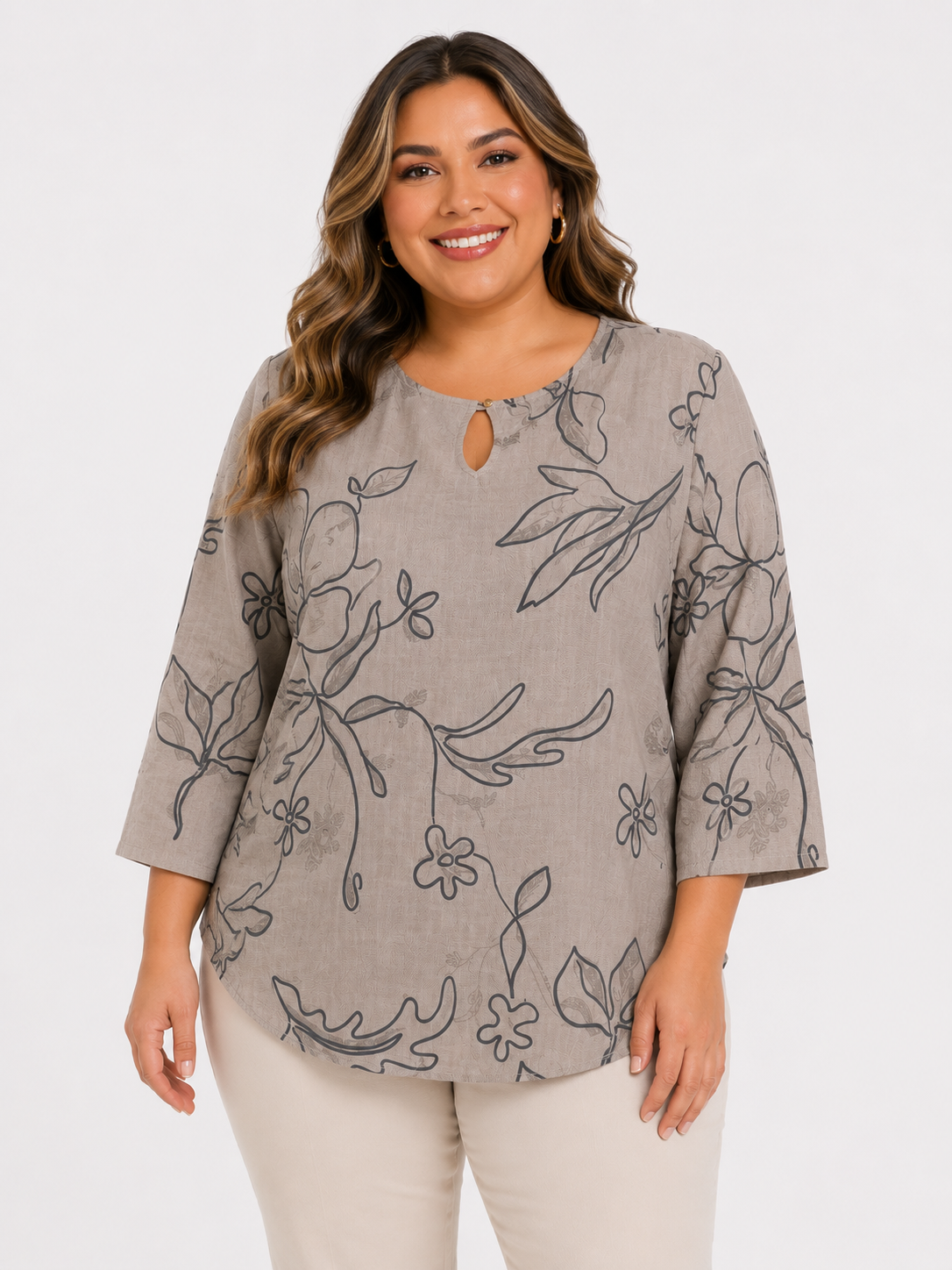 Blusa mujer manga 3/4 estampada
