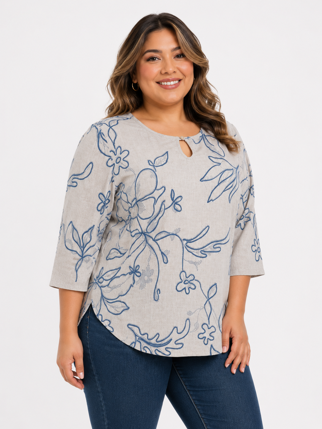 Blusa mujer manga 3/4 estampada - Imagen 4