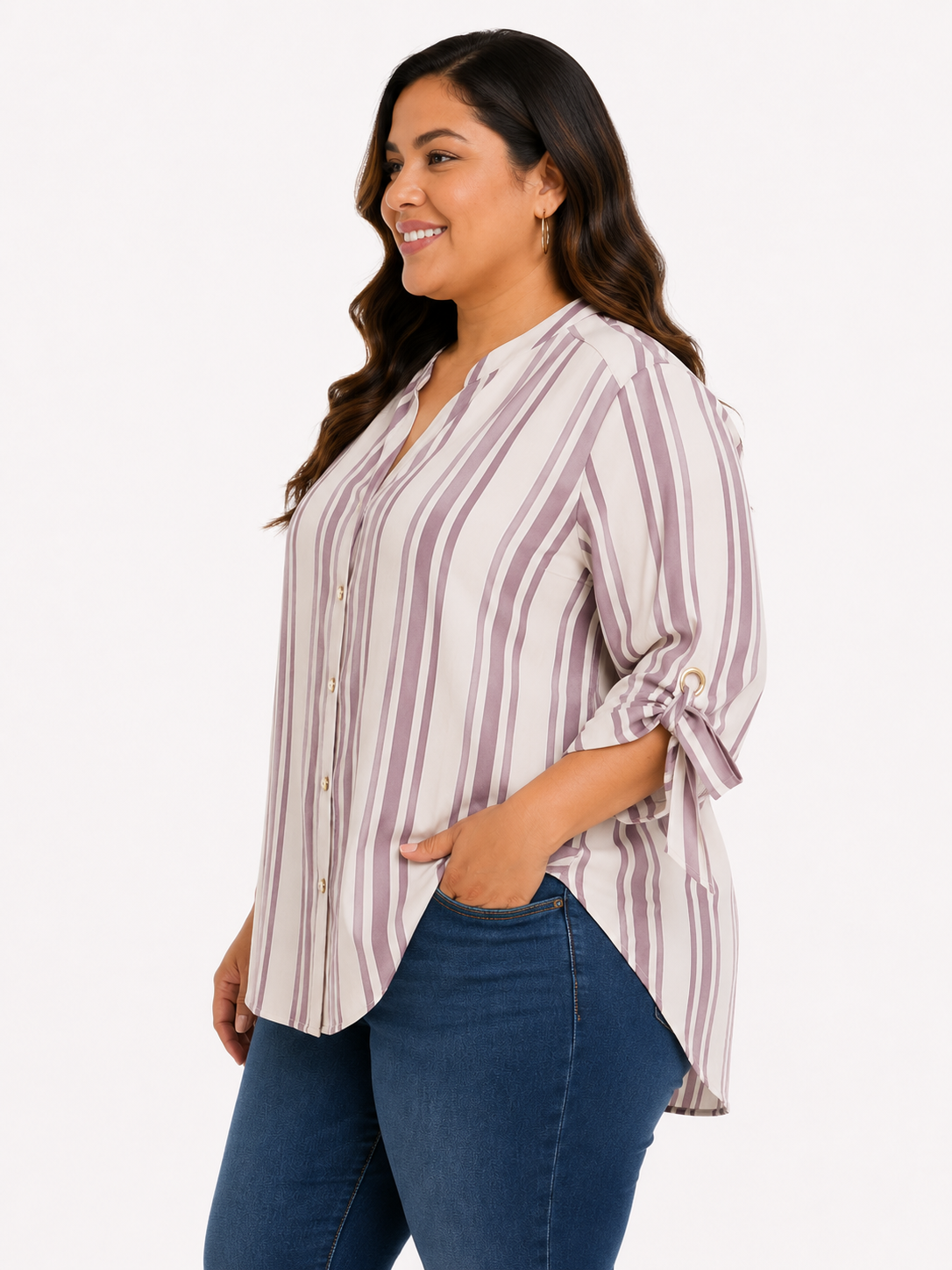 Blusa mujer manga 3/4 rayas - Imagen 6