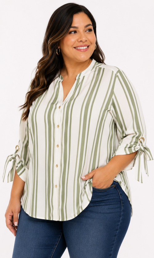 Blusa mujer manga 3/4 rayas