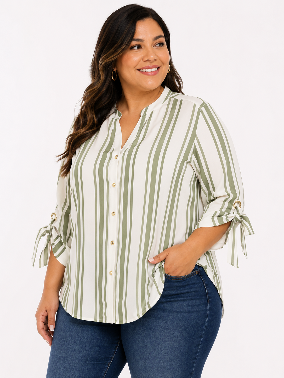Blusa mujer manga 3/4 rayas