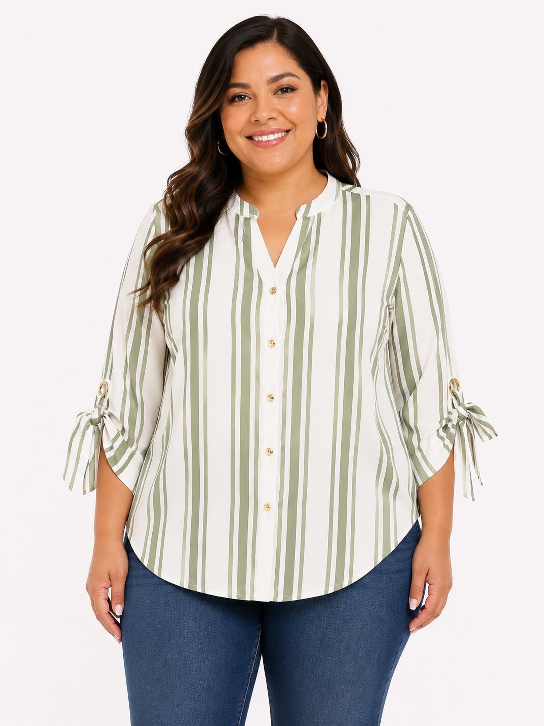 Blusa mujer manga 3/4 rayas - Imagen 3