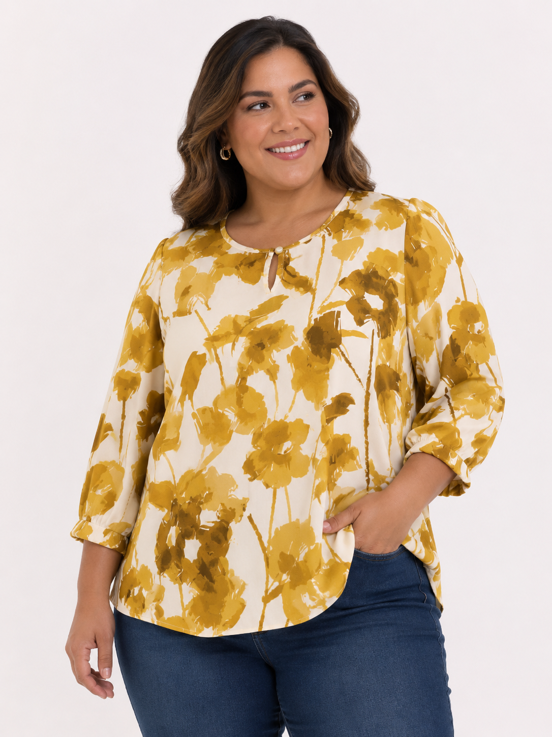Blusa mujer manga 3/4 estampada