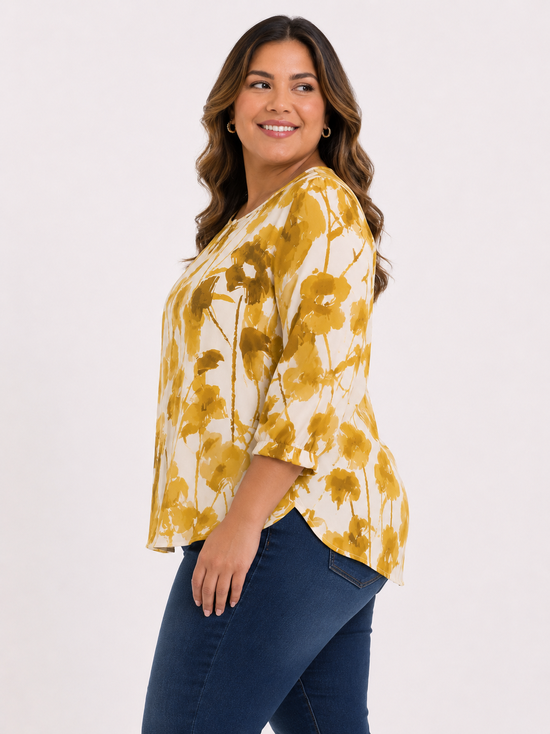 Blusa mujer manga 3/4 estampada - Imagen 2