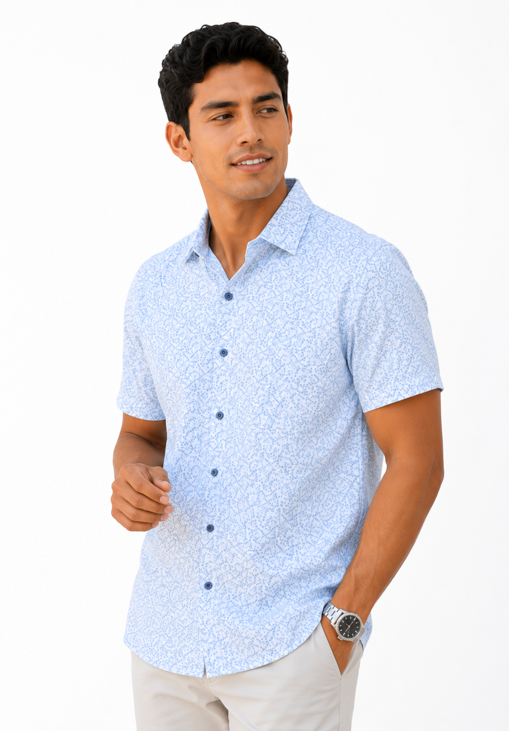 Camisa hombre manga corta estampada - Imagen 5