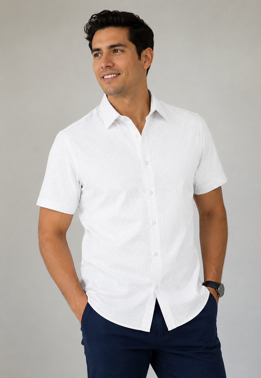 Camisa hombre manga corta estampada - Imagen 7