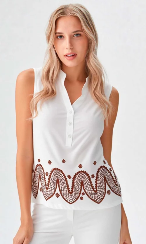 Camiseta mujer manga sisa estampada