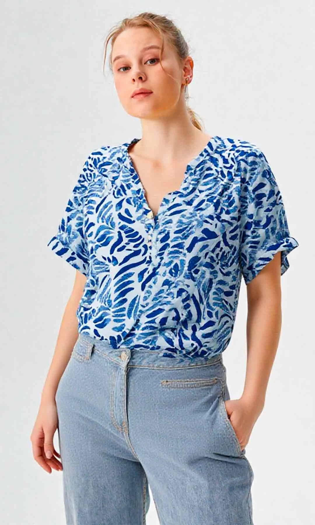 Camiseta mujer manga 3/4 estampada - Imagen 3