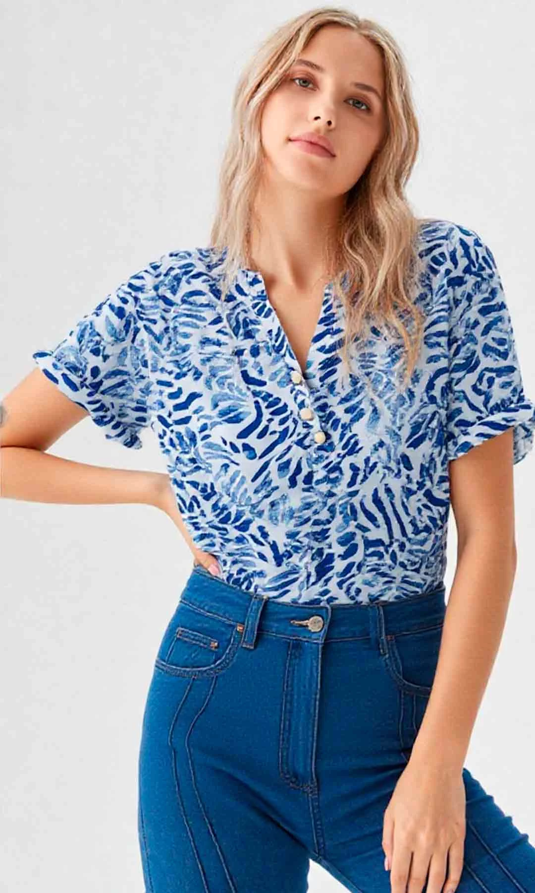 Camiseta mujer manga 3/4 estampada