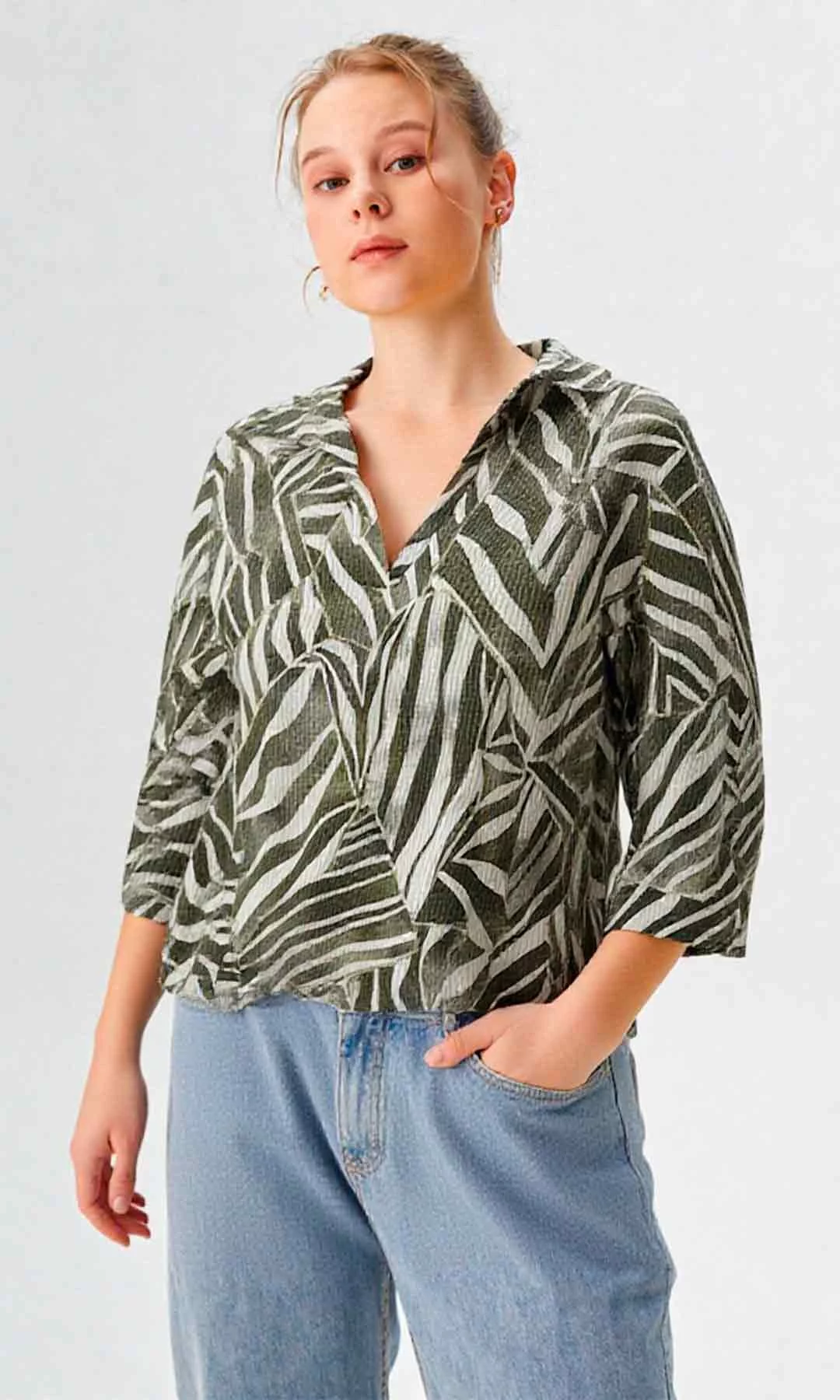 Camiseta mujer manga 3/4 estampada - Imagen 2