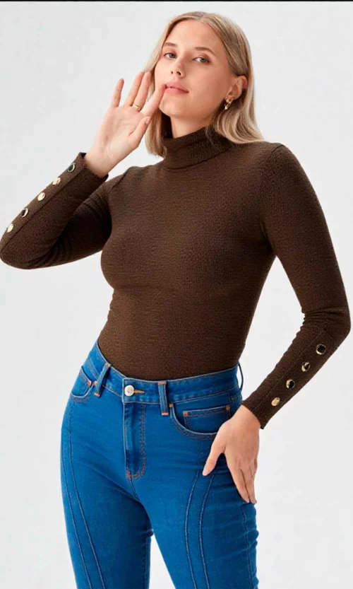 Camiseta mujer manga larga unicolor