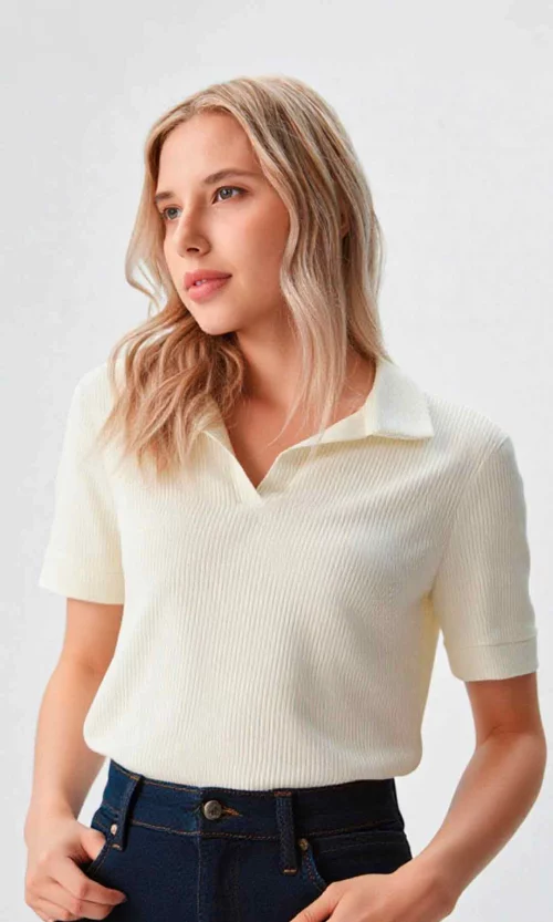 Camiseta mujer manga corta unicolor