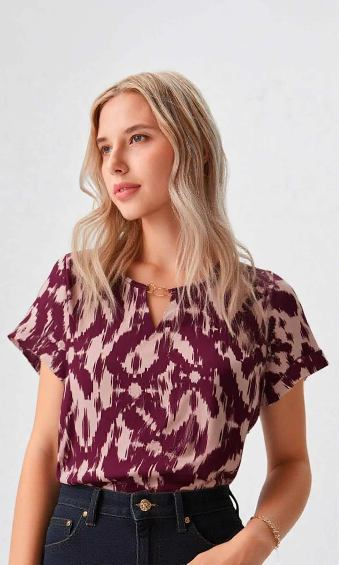 Camiseta mujer manga corta estampada