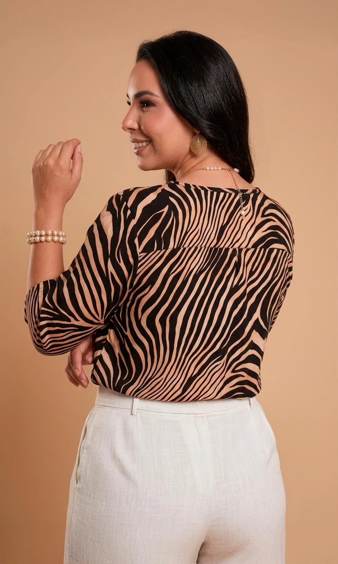 Camiseta mujer manga 3/4 estampada - Imagen 3