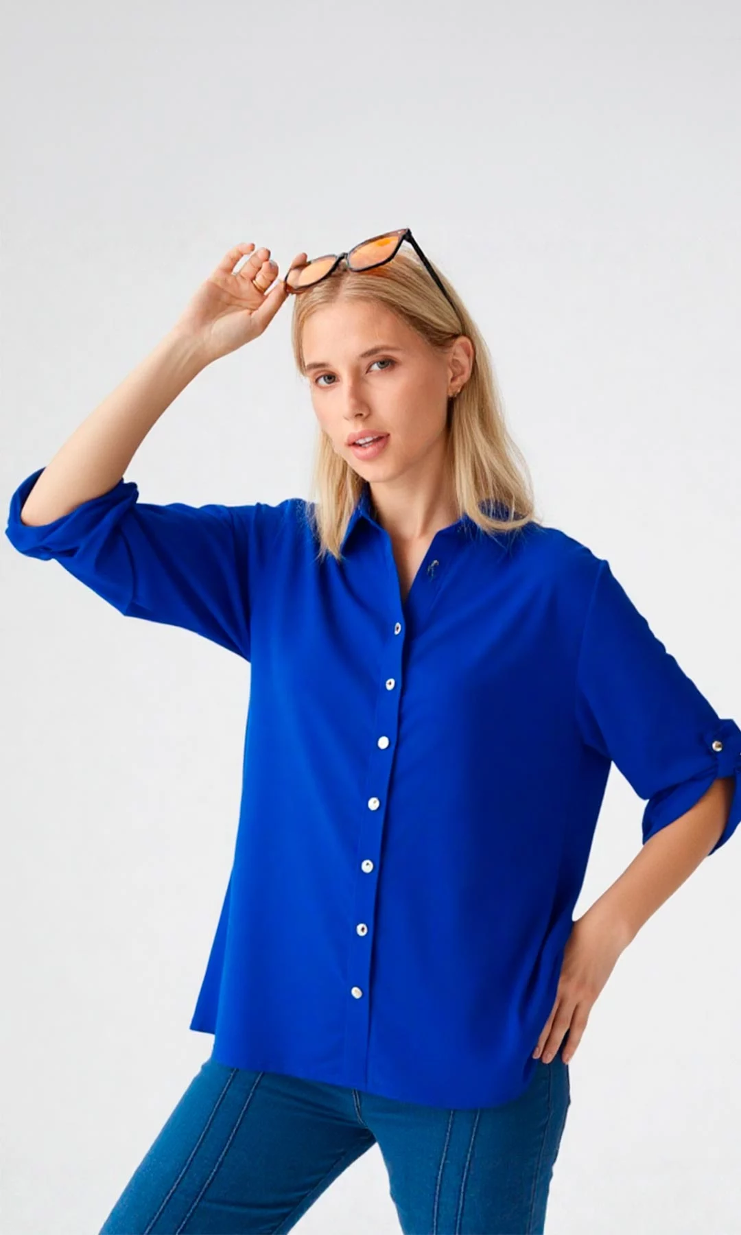Blusa mujer manga 3/4 unicolor - Imagen 15