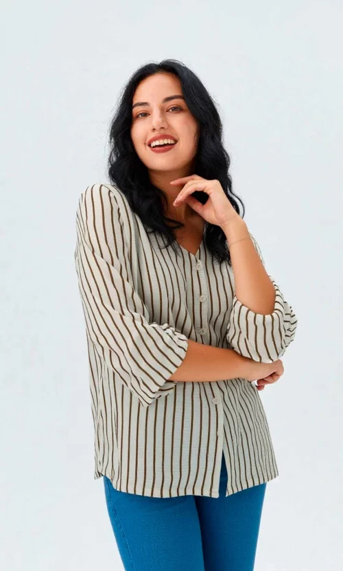 Blusa mujer manga 3/4 rayas