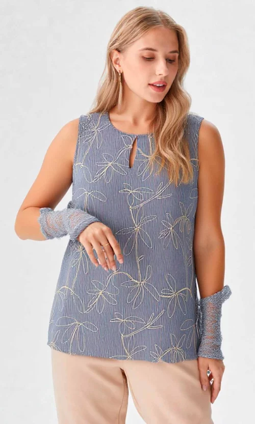 Blusa mujer manga sisa rayas