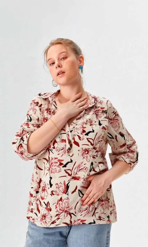 Blusa mujer manga 3/4 estampada