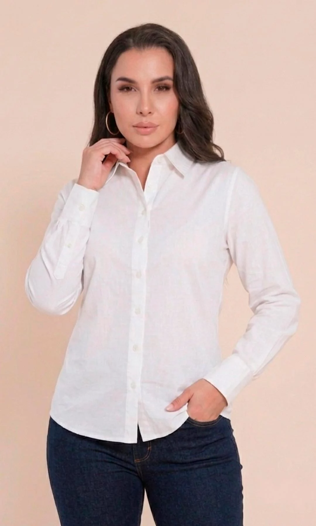 Blusa mujer manga larga unicolor - Imagen 2