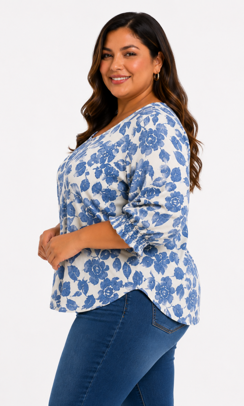 Camiseta mujer manga 3/4 estampada