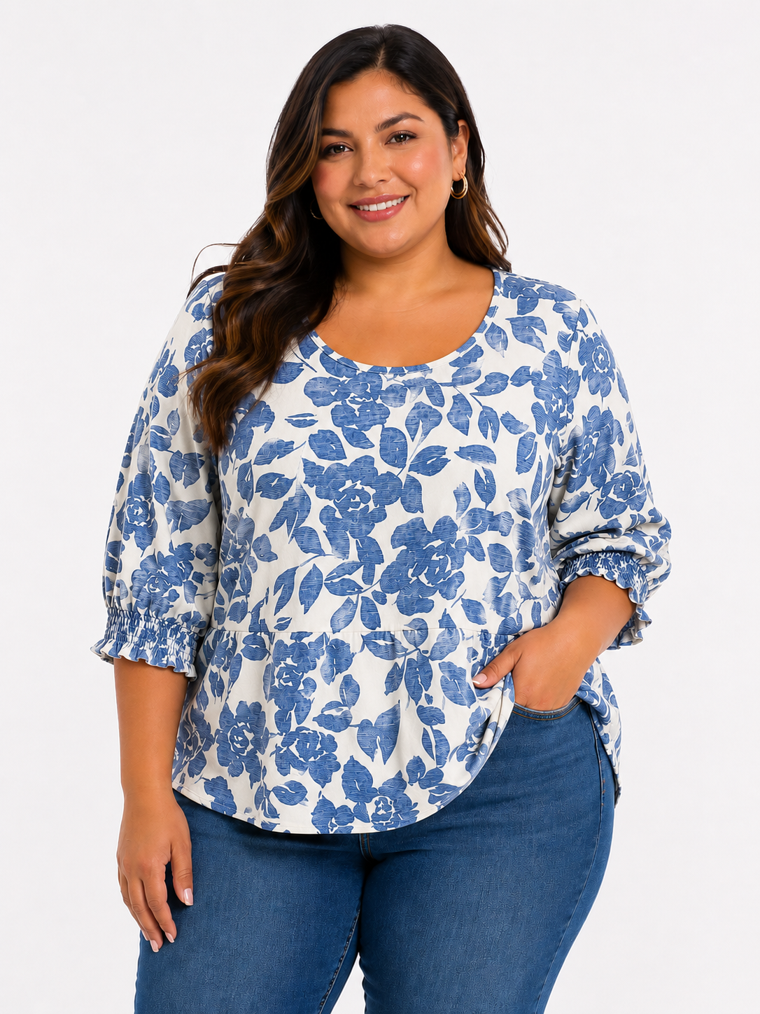 Camiseta mujer manga 3/4 estampada - Imagen 2